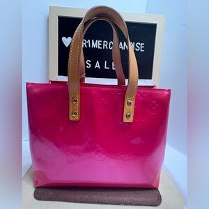 Louis Vuitton Reed PM Pink Tote with Tan Handles